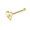 Pearly Heart Silver Bone Nose Stud NSKD-200p